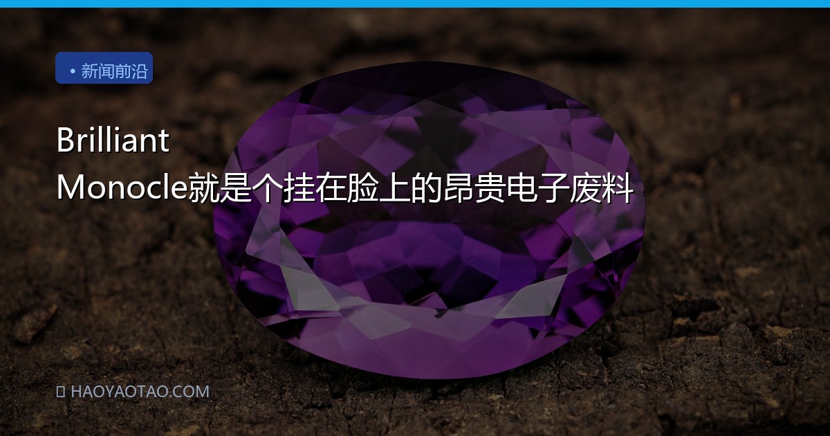 Brilliant Monocle就是个挂在脸上的昂贵电子废料